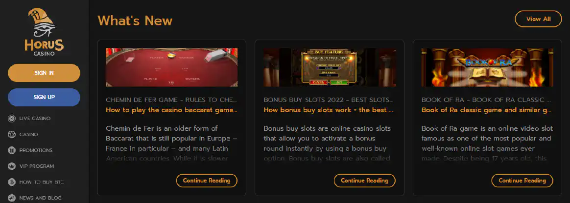 Horus casino bonus
